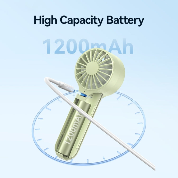 USAMS ZB288 Portable Type-C Rechargeable High Speed Handheld Mini Fan(Green) - Electric Fans by USAMS | Online Shopping South Africa | PMC TechLife | Buy Now Pay Later Mobicred
