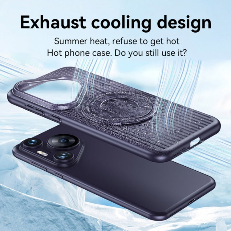 For Huawei Pura 70 Cooling MagSafe Magnetic Ring Holder PC Phone Case(Black) - Huawei Cases by PMC Jewellery | Online Shopping South Africa | PMC Jewellery | Buy Now Pay Later Mobicred