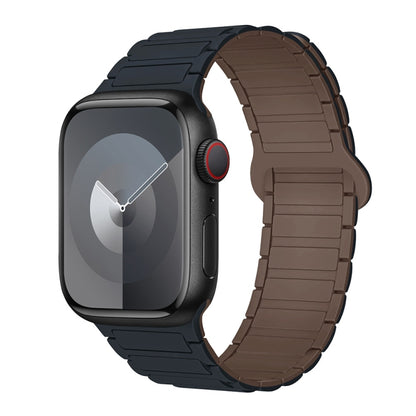 For Apple Watch Series 9 41mm I-Shaped Magnetic Silicone Watch Band(Midnight Chocolate) - Watch Bands by PMC Jewellery | Online Shopping South Africa | PMC Jewellery