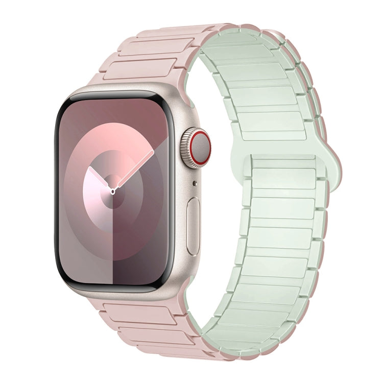 For Apple Watch SE 40mm I-Shaped Magnetic Silicone Watch Band(Pink Mint) - Watch Bands by PMC TechLife | Online Shopping South Africa | PMC TechLife