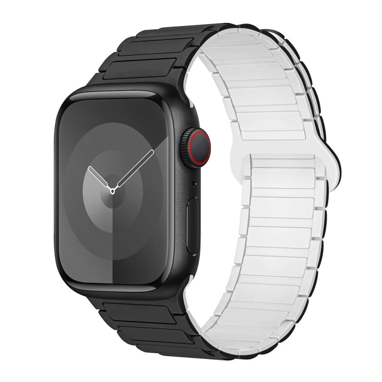 For Apple Watch SE 44mm I-Shaped Magnetic Silicone Watch Band(Black White) - free shipping - PMC TechLife - Order now!