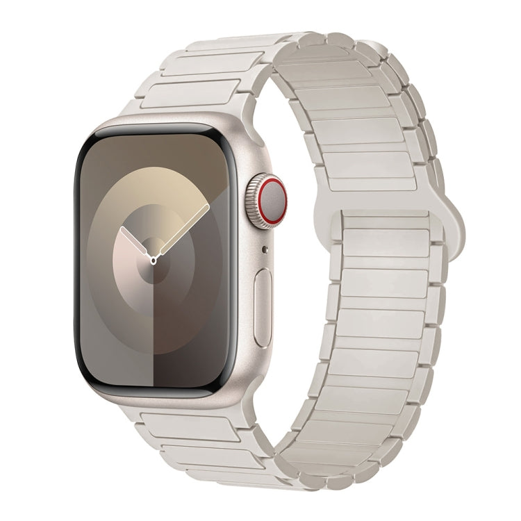 For Apple Watch SE 44mm I-Shaped Magnetic Silicone Watch Band(Starlight) - Watch Bands by PMC TechLife | Online Shopping South Africa | PMC TechLife