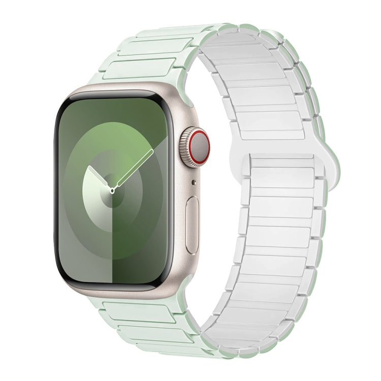 For Apple Watch Series 6 44mm I-Shaped Magnetic Silicone Watch Band(Mint White) - Watch Bands by PMC Jewellery | Online Shopping South Africa | PMC Jewellery