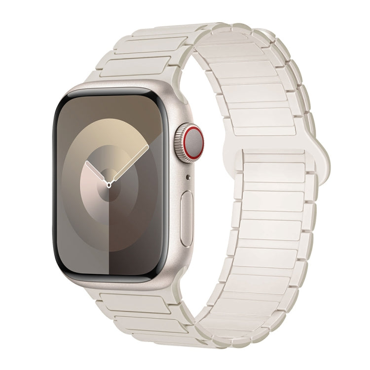 For Apple Watch 42mm I-Shaped Magnetic Silicone Watch Band(White Starlight) - Watch Bands by PMC TechLife | Online Shopping South Africa | PMC TechLife
