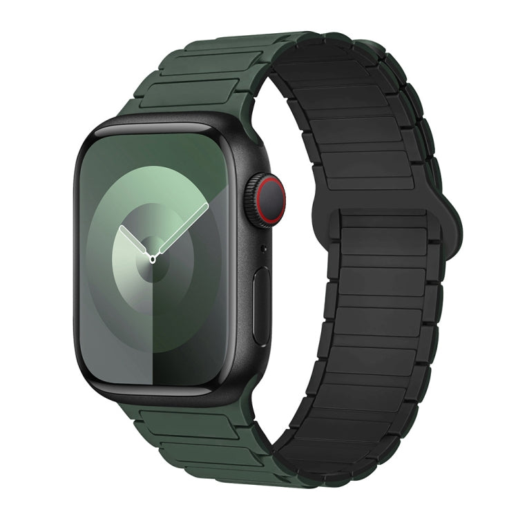 For Apple Watch 38mm I-Shaped Magnetic Silicone Watch Band(Dark Teal Black) - Watch Bands by PMC TechLife | Online Shopping South Africa | PMC TechLife