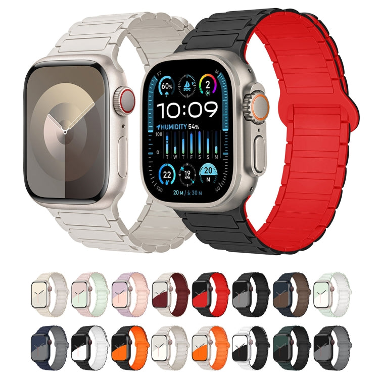 For Apple Watch 42mm I-Shaped Magnetic Silicone Watch Band(White Black) - free shipping - PMC TechLife - Order now!