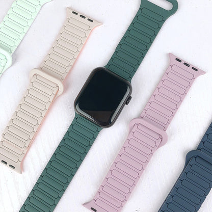 For Apple Watch Series 6 40mm I-Shaped Magnetic Silicone Watch Band(Indigo Gray) - Watch Bands by PMC Jewellery | Online Shopping South Africa | PMC Jewellery