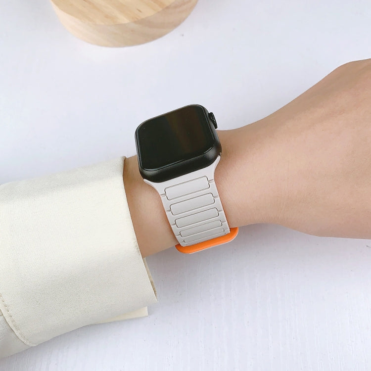 For Apple Watch 38mm I-Shaped Magnetic Silicone Watch Band(White Starlight) - Watch Bands by PMC TechLife | Online Shopping South Africa | PMC TechLife