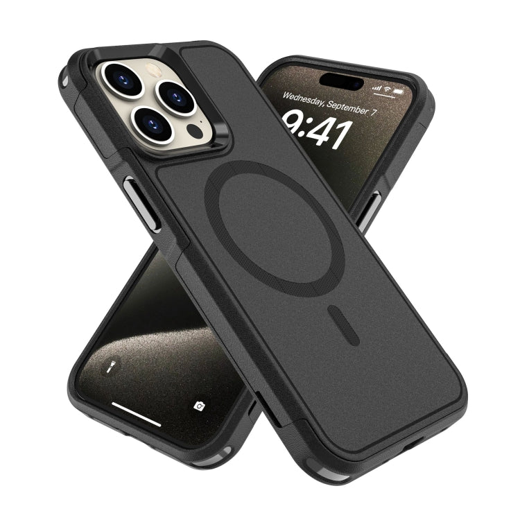 For iPhone 15 Pro RedPepper Armor Magsafe PC Hybrid TPU Phone Case(Black) - free shipping - PMC Jewellery - Order now!