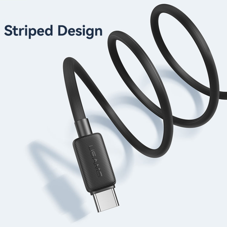 USAMS US-SJ693 USB to USB-C / Type-C 3A Striped Fast Charge Data Cable, Length:2m(Blue) - free shipping - PMc TechLife - Order now!