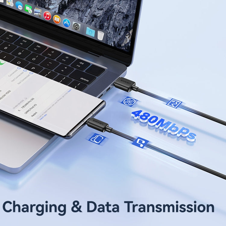 USAMS US-SJ688 USB to USB-C / Type-C 3A Striped Fast Charge Data Cable, Length:1m(White) - free shipping - PMc TechLife - Order now!