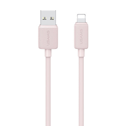 USAMS US-SJ694 USB to 8 Pin 2.4A Striped Fast Charge Data Cable, Length:2m(Pink) - Normal Style Cable by USAMS | Online Shopping South Africa | PMC Jewellery | Buy Now Pay Later Mobicred