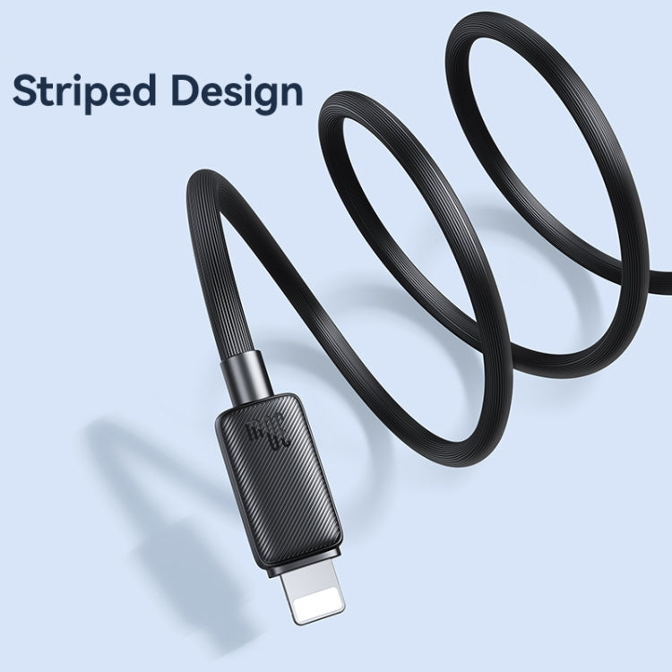 USAMS US-SJ697 USB-C / Type-C to 8 Pin 30W Striped Fast Charge Data Cable, Length:2m(Blue) - free shipping - PMC Jewellery - Order now!