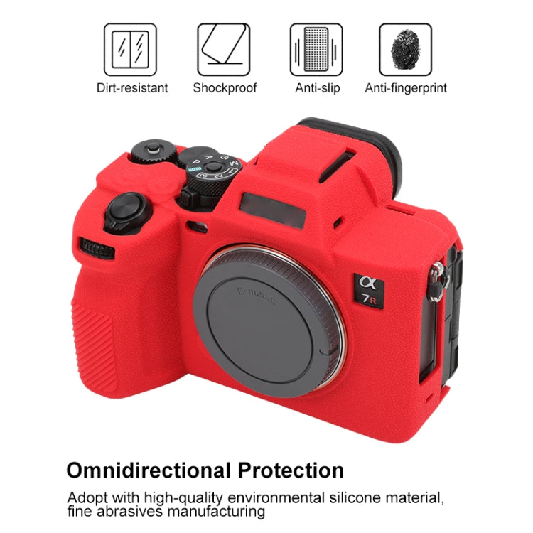 For Sony ILCE7RM5 / A7R5 Litchi Texture Soft Silicone Protective Case(Red) - Protective Case by PMC TechLife | Online Shopping South Africa | PMC TechLife