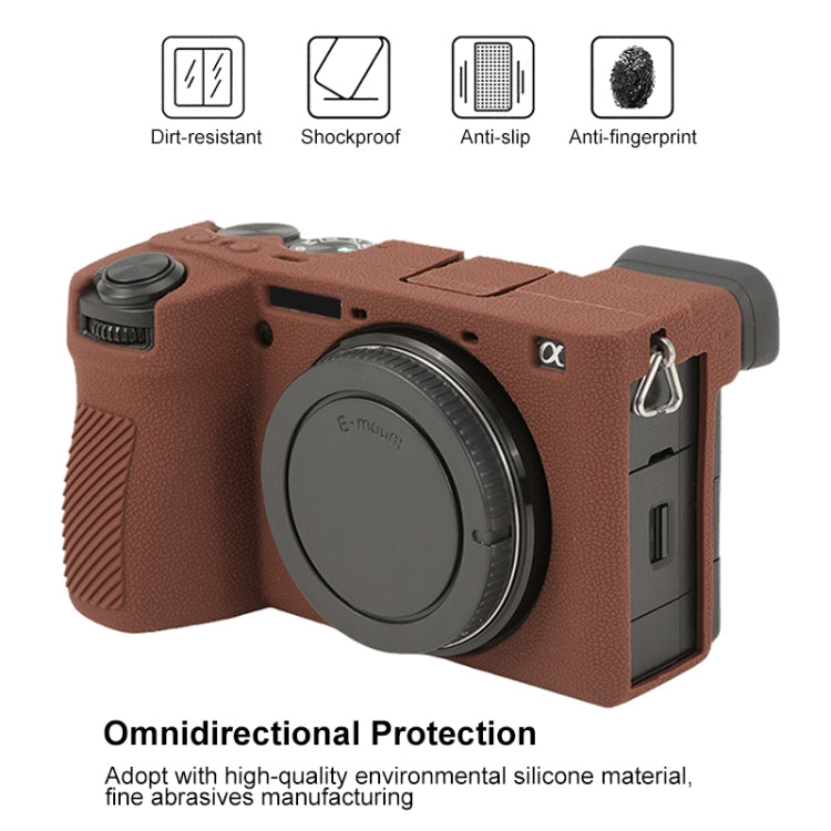 For Sony ILCE-6700 / A6700 Litchi Texture Soft Silicone Protective Case(Coffee) - free shipping - PMC TechLife - Order now!