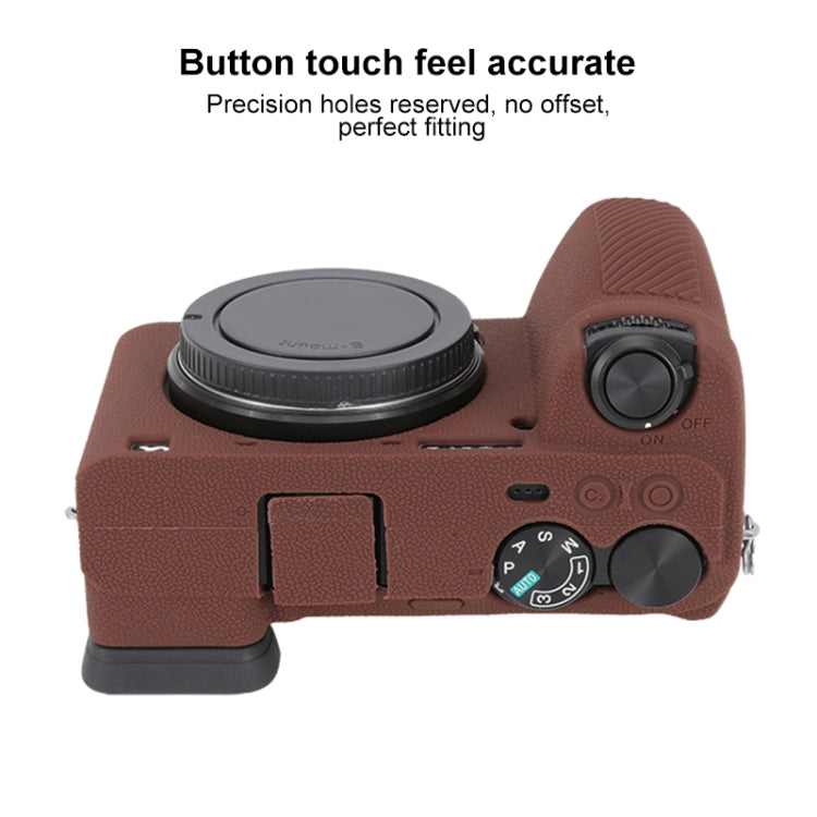 For Sony ILCE-6700 / A6700 Litchi Texture Soft Silicone Protective Case(Coffee) - free shipping - PMC TechLife - Order now!