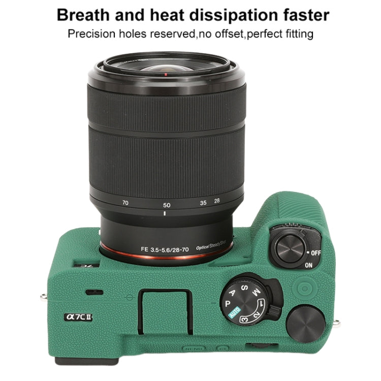 For Sony ILCE-7CM2 / A7C II / A7CR Litchi Texture Soft Silicone Protective Case(Green) - Protective Case by PMC TechLife | Online Shopping South Africa | PMC TechLife | Buy Now Pay Later Mobicred