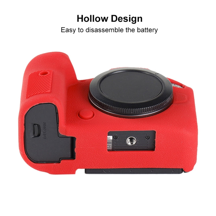 For Canon EOS R6 Mark II Litchi Texture Soft Silicone Protective Case(Red) - free shipping - PMC TechLife - Order now!