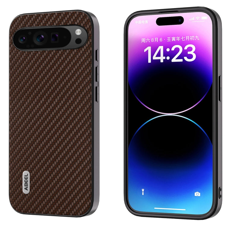 For Google Pixel 9 Pro ABEEL Carbon Fiber Texture Protective Phone Case(Dark Brown) - Google Cases by PMC Jewellery | Online Shopping South Africa | PMC Jewellery | Buy Now Pay Later Mobicred