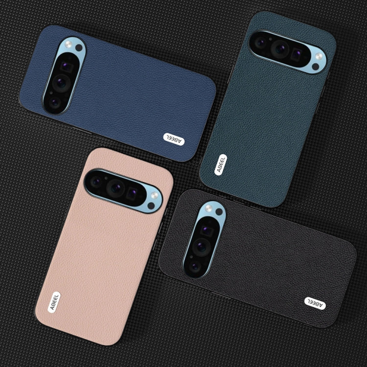 For Google Pixel 9 ABEEL Genuine Leather + PC Litchi Texture Phone Case(Blue) - Google Cases by PMC TechLife | Online Shopping South Africa | PMC TechLife | Buy Now Pay Later Mobicred