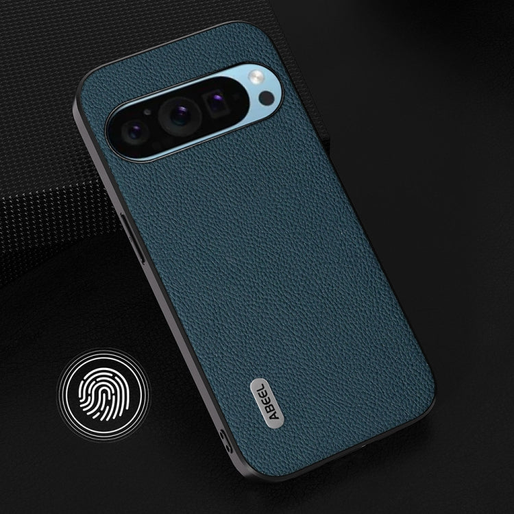 For Google Pixel 9 ABEEL Genuine Leather + PC Litchi Texture Phone Case(Green) - Google Cases by PMC TechLife | Online Shopping South Africa | PMC TechLife | Buy Now Pay Later Mobicred