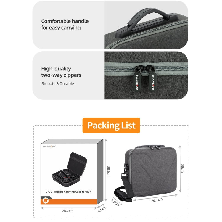 For DJI RS 4 Sunnylife Storage Case Box Suitcase(Black) -  by Sunnylife | Online Shopping South Africa | PMC TechLife | Buy Now Pay Later Mobicred