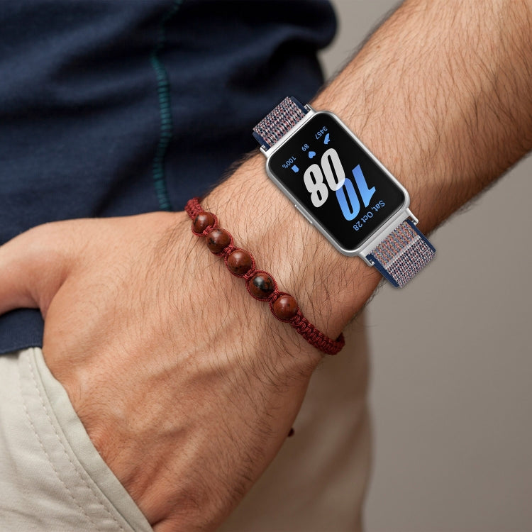 For Samsung Galaxy Fit 3 Nylon Loop Hook and Loop Fastener Watch Band(Camel) - Watch Bands by PMC TechLife | Online Shopping South Africa | PMC TechLife