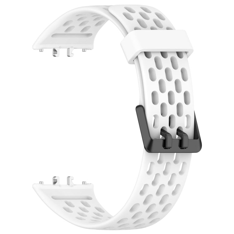 For Samsung Galaxy Fit 3 Hole Style Dual Buckle Silicone Watch Band(White) - Watch Bands by PMC TechLife | Online Shopping South Africa | PMC TechLife