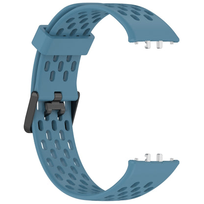 For Samsung Galaxy Fit 3 Hole Style Dual Buckle Silicone Watch Band(Blue) - Watch Bands by PMC Jewellery | Online Shopping South Africa | PMC Jewellery