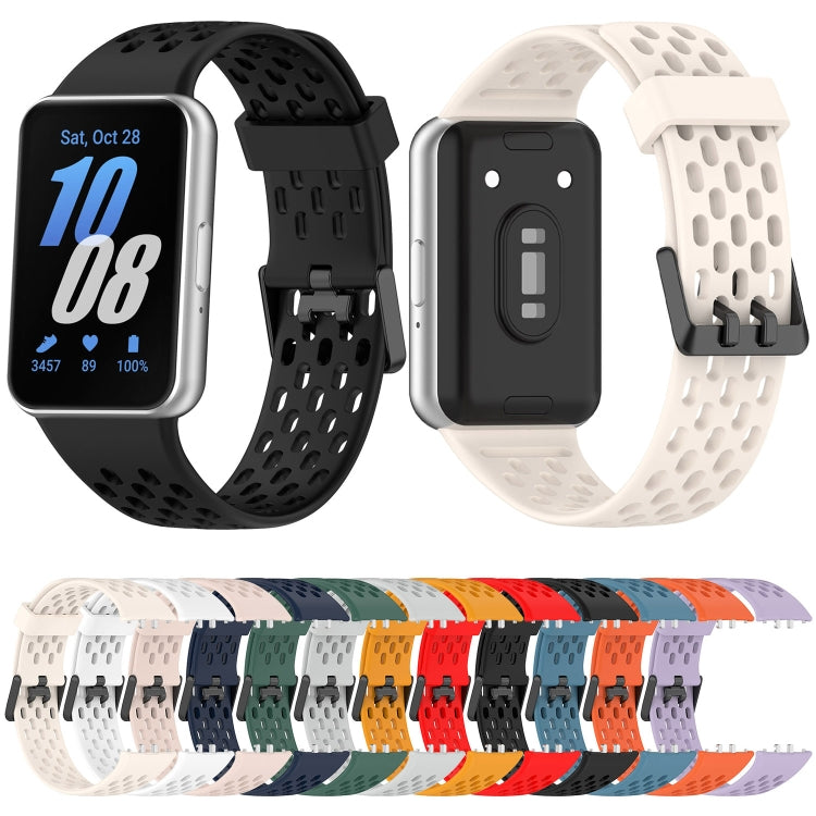 For Samsung Galaxy Fit 3 Hole Style Dual Buckle Silicone Watch Band(Light Grey) - Watch Bands by PMC TechLife | Online Shopping South Africa | PMC TechLife