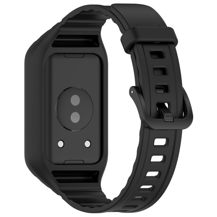 For Honor Band 9 Armor Integrated Silicone Watch Band(Black) - Watch Bands by PMC TechLife | Online Shopping South Africa | PMC TechLife