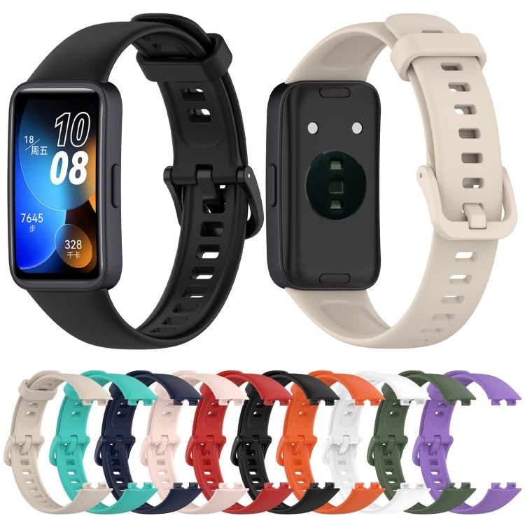 For Huawei Band 10 / 9 / 8 Solid Color Colorful Buckle Silicone Watch Band(White) - Watch Bands by PMC TechLife | Online Shopping South Africa | PMC TechLife | Buy Now Pay Later Mobicred