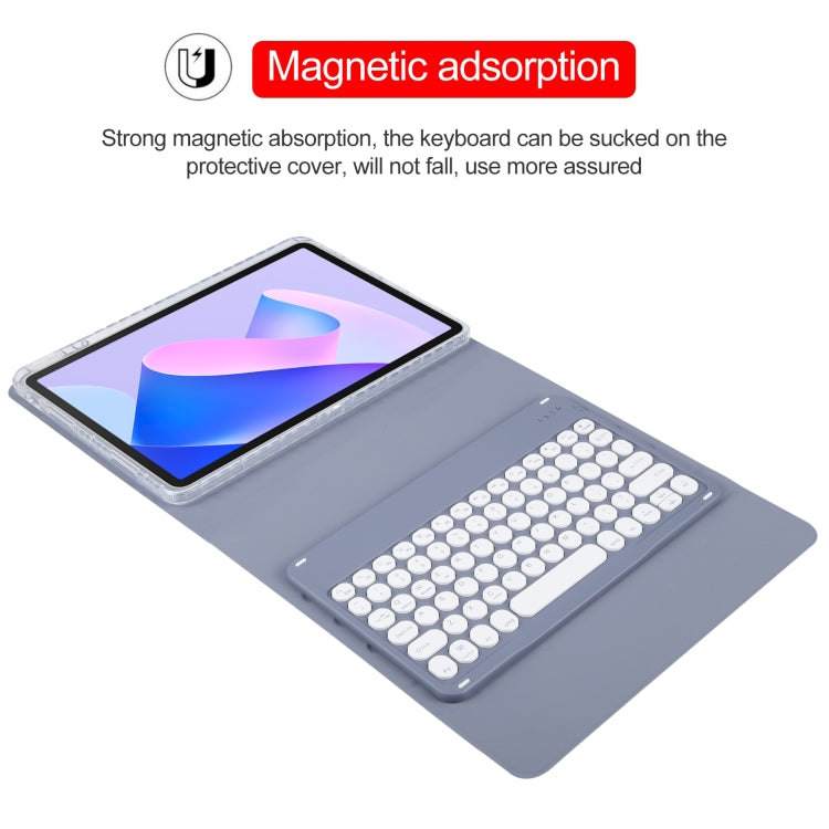 For Huawei MatePad 11 2023 / 2021 Round Button Bluetooth Keyboard Rotatable Holder Leather Case(Lavender Purple) - Huawei Keyboard by PMC TechLife | Online Shopping South Africa | PMC TechLife