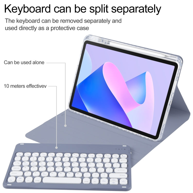 For Huawei MatePad 11 2023 / 2021 Round Button Bluetooth Keyboard Rotatable Holder Leather Case(Lavender Purple) - Huawei Keyboard by PMC Jewellery | Online Shopping South Africa | PMC Jewellery