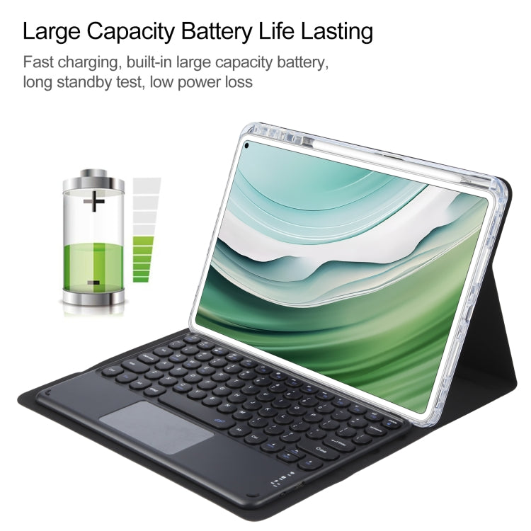 For Huawei MatePad Pro 11 2024 / 2022 Round Button Bluetooth Keyboard Rotatable Holder Leather Case with Touchpad(Black) - Huawei Keyboard by PMC TechLife | Online Shopping South Africa | PMC TechLife | Buy Now Pay Later Mobicred