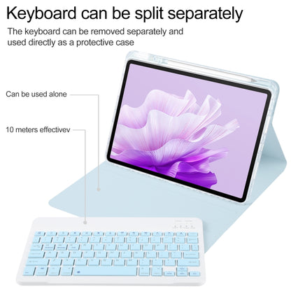 For Huawei MatePad Air 11.5 Square Button Bluetooth Keyboard Rotatable Holder Leather Case(Sky Blue) - Huawei Keyboard by PMC Jewellery | Online Shopping South Africa | PMC Jewellery