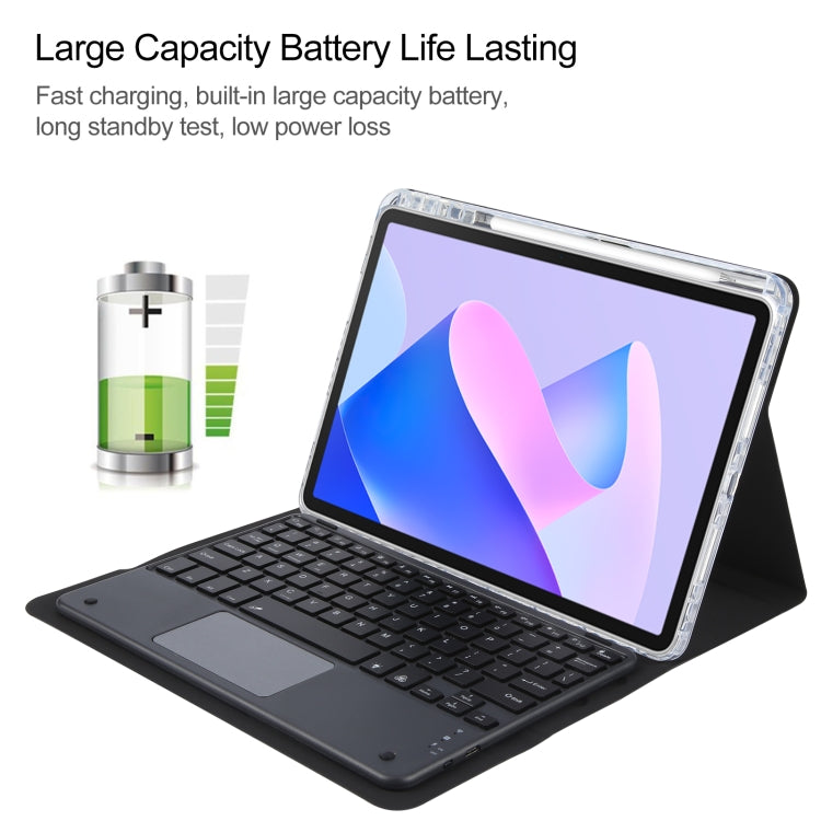 For Huawei MatePad 11 2023 / 2021 Square Button Bluetooth Keyboard Rotatable Holder Leather Case with Touchpad(Black) - Huawei Keyboard by PMC TechLife | Online Shopping South Africa | PMC TechLife