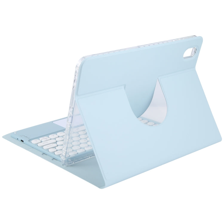 For Xiaomi Pad 6 Round Button Bluetooth Keyboard Rotatable Holder Leather Case with Touchpad(Sky Blue) - Others Keyboard by PMC TechLife | Online Shopping South Africa | PMC TechLife