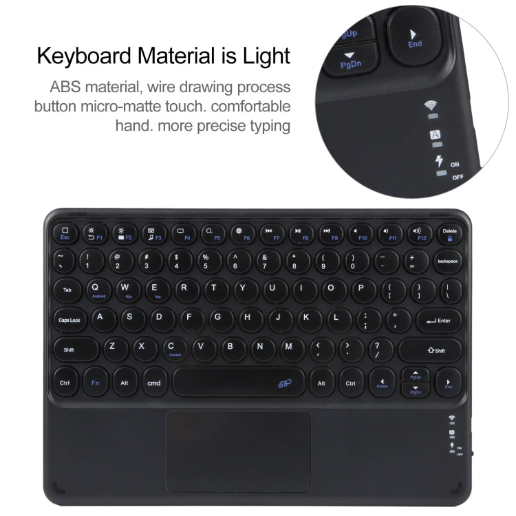 For Xiaomi Pad 6 Round Button Bluetooth Keyboard Rotatable Holder Leather Case with Touchpad(Black) - Others Keyboard by PMC TechLife | Online Shopping South Africa | PMC TechLife