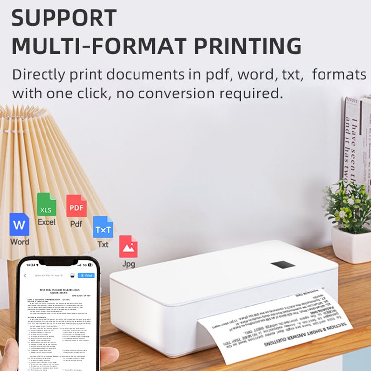 A4 mini Portable Bluetooth HD Thermal Printer for Home Office Study(UK Plug) - Printer by PMC TechLife | Online Shopping South Africa | PMC TechLife | Buy Now Pay Later Mobicred
