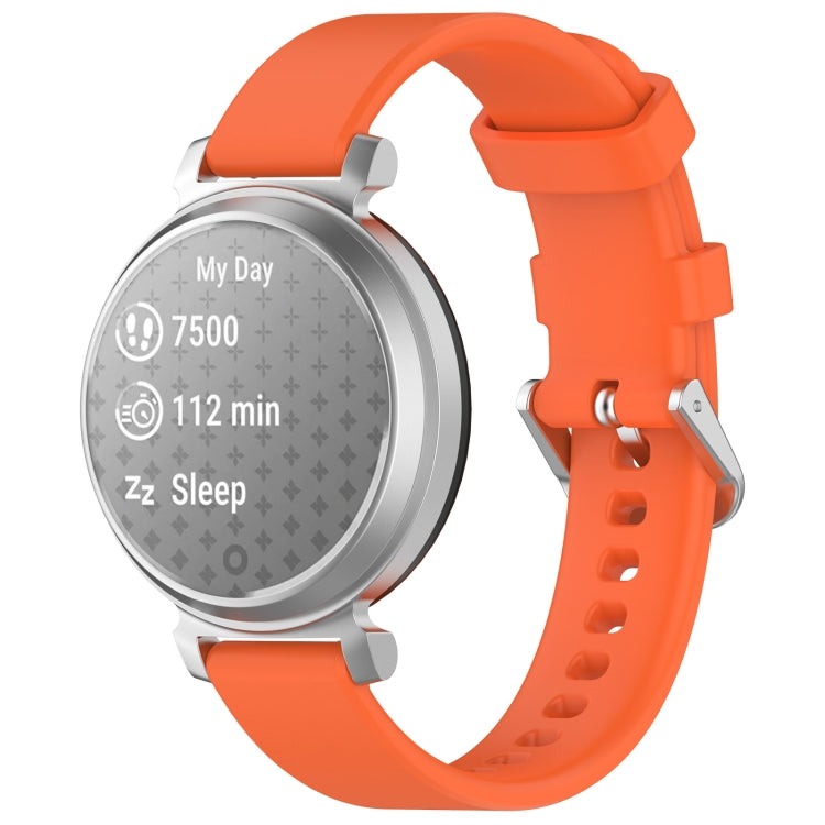 For Garmin Lily 2 14mm Silver Buckle Silicone Watch Band Wristband(Orange) - Watch Bands by PMC Jewellery | Online Shopping South Africa | PMC Jewellery