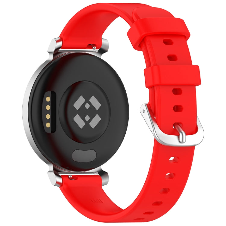 For Garmin Lily 2 14mm Silver Buckle Silicone Watch Band Wristband(Red) - Watch Bands by PMC TechLife | Online Shopping South Africa | PMC TechLife