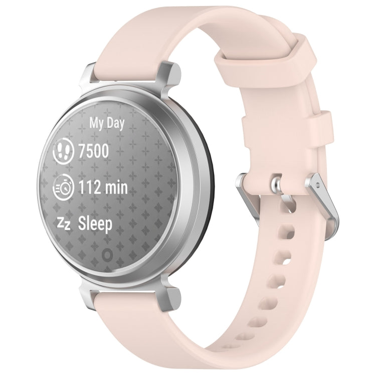 For Garmin Lily 2 14mm Silver Buckle Silicone Watch Band Wristband(Light Pink) - Watch Bands by PMC TechLife | Online Shopping South Africa | PMC TechLife