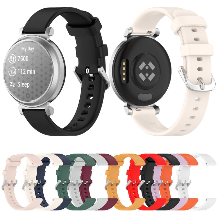 For Garmin Lily 2 14mm Silver Buckle Silicone Watch Band Wristband(White) - Watch Bands by PMC TechLife | Online Shopping South Africa | PMC TechLife