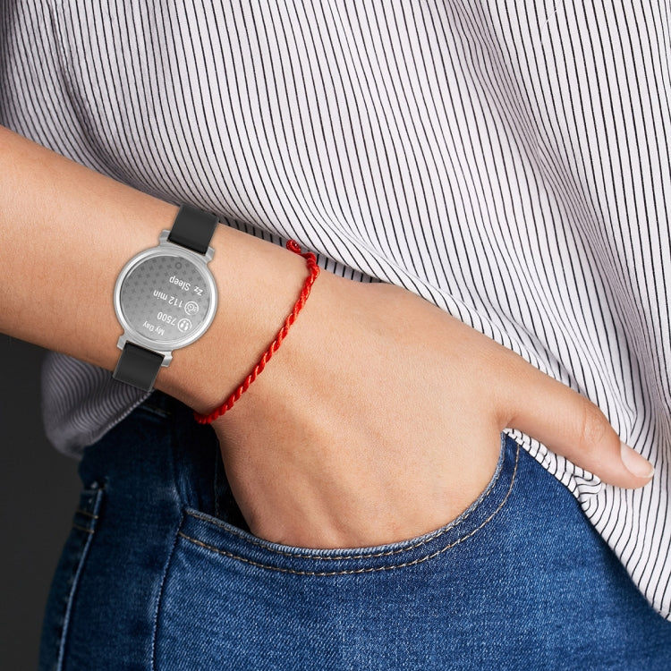 For Garmin Lily 2 14mm Silver Buckle Silicone Watch Band Wristband(Red) - Watch Bands by PMC TechLife | Online Shopping South Africa | PMC TechLife