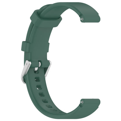 12mm Universal Solid Color Silver Buckle Silicone Watch Band(Dark Green) - 20mm Bands by PMC Jewellery | Online Shopping South Africa | PMC Jewellery