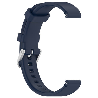 12mm Universal Solid Color Silver Buckle Silicone Watch Band(Midnight  Blue) - 20mm Bands by PMC Jewellery | Online Shopping South Africa | PMC Jewellery