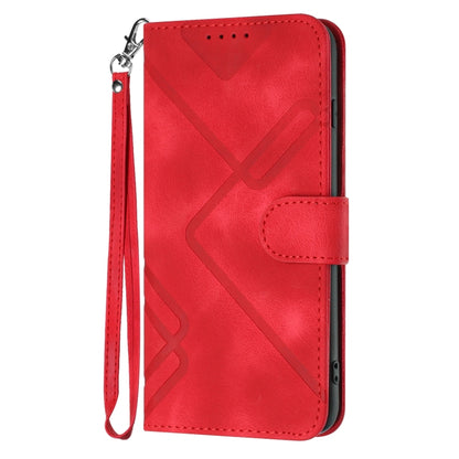 For vivo Y20a/Y20g/Y12a Line Pattern Skin Feel Leather Phone Case(Red) - vivo Cases by PMC Jewellery | Online Shopping South Africa | PMC Jewellery | Buy Now Pay Later Mobicred
