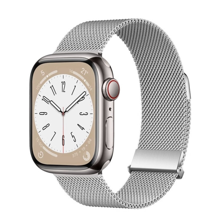 For Apple Watch Series 9 45mm ZGA Milanese Magnetic Metal Watch Band(Silver) - Watch Bands by ZGA | Online Shopping South Africa | PMC Jewellery