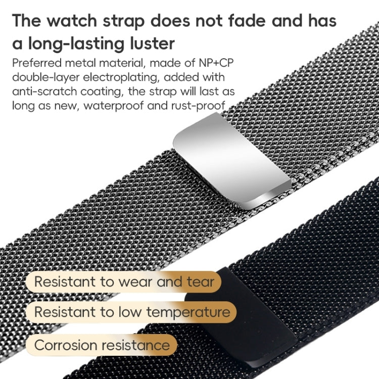 For Apple Watch Series 5 44mm ZGA Milanese Magnetic Metal Watch Band(Black) - Watch Bands by ZGA | Online Shopping South Africa | PMC Jewellery | Buy Now Pay Later Mobicred